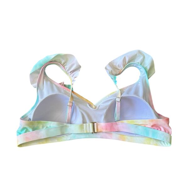 Ruffle Butts Women's Ruffle V-Neck Bikini Top Multicolor Pastel size XXL - Picture 2 of 4